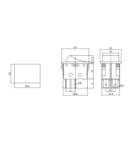 Interruptor bipolar 15a 250v verde empotrable