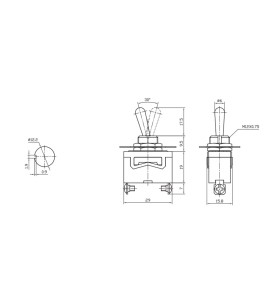 Interruptor unipolar rabillo metalico 10a 250v