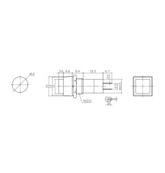 Pulsador base cuadrada 1a 250v