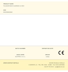Pulsador base cuadrada 1a 250v