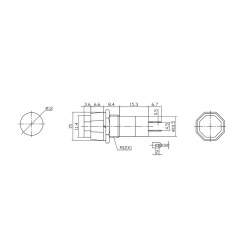 Interruptor unipolar base hexagonal 1a 250v, colores surtidos