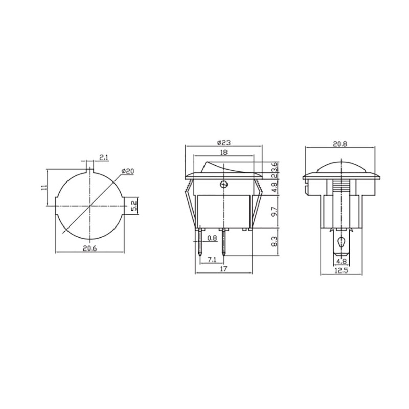 Interruptor de balancin 6,5a 250v