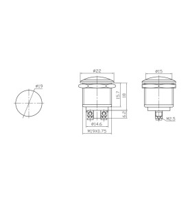 Pulsador metalico 2a 250v cromo