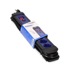 Prolongador con 6 tomas con protector + interruptor 3m.