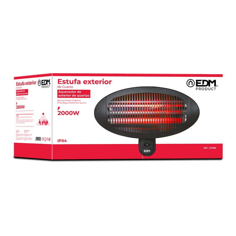 Estufa de cuarzo de exterior 2000 w soporte a pared