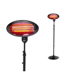 Estufa de cuarzo de exterior 2000 w soporte a pared + pie