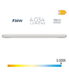 Regleta estanca led ip65 36 w 4034 lm 6500 k luz fria 8,6 x 118 x 6,6 cm