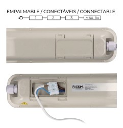 Regleta estanca led ip65 48 w 5274 lm 6500 k luz fria 8,6 x 148 x 6,6 cm