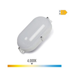 Aplique led oval blanco 9 w 4000 k luz dia ip65 21,2 x 11,8 x 6,6 cm