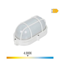 Aplique led oval rejilla exterior 9 w 1066 lm 4000k ip65 11,8 x 21,2 x 9 cm