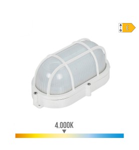 Aplique led oval rejilla exterior 9 w 1066 lm 4000k ip65 11,8 x 21,2 x 9 cm