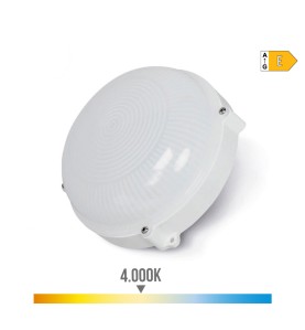 Aplique led circular blanco 12 w 4000k luz día ip65 ø19,2 x 7,2 cm