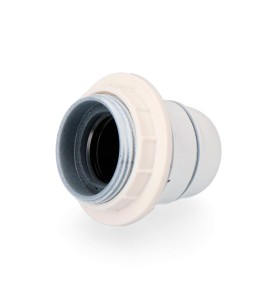 Portalámparas semiroscado e-27 + arandela blanco (envasado)