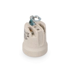 Portalámparas porcelana e-27 beige (envasado)
