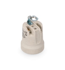 Portalámparas porcelana e-27 beige (envasado)