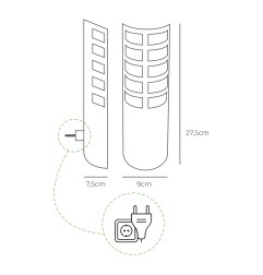 Atrapa insectos electrico 9w 50m² con placa adhesiva 220-240v