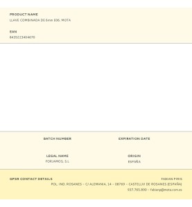 Llave combinada de 6mm e06. mota