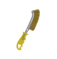 Cepillo con mango de plastico de bronce