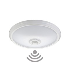 Aplique de superficie led con sensor crepuscular y movimiento ip20 2 x e27 ø30 x 9,6 cm