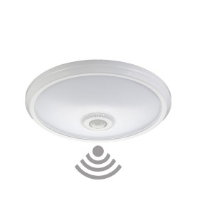 Aplique de superficie led con sensor crepuscular y movimiento ip20 2 x e27 ø30 x 9,6 cm