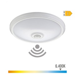 Aplique de superficie led con sensor crepuscular y movimiento ip20 15 w 6400 k ø29 x 6 cm
