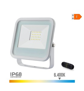 Foco proyector led blanco 20 w 1520 lm 6400 k luz fria 12,4 x 10,6 x 2,8 cm