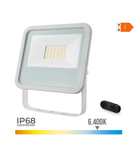 Foco proyector led blanco 30w 2370 lm 6400k luz fria 15,8 x 2,9 x 13,5 cm