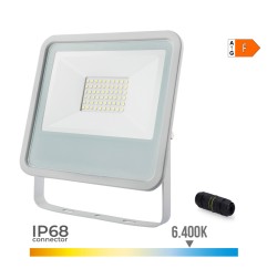 Foco proyector led blanco 50 w 4000 lm 6400 k luz fria 19,2 x 2,9 x 17,5 cm