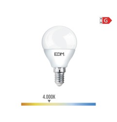 Bombilla esferica led e14 5 w 400 lm 4000 k luz dia ø4,5 x 8 cm
