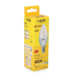 Bombilla vela led e14 5 w 400 lm 4000 k luz dia ø3,5 x 10 cm