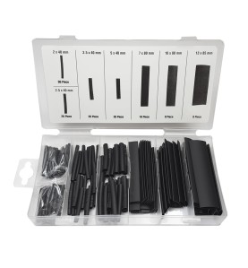 Set de 120 fundas termoretractil negras varios tamaños