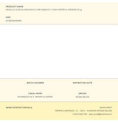 Bascula clasica analogica con gancho y cinta metrica, máximo 32 kg