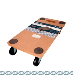 Carretilla con base de madera peso máximo 200kg, medidas: 58x30x12cm