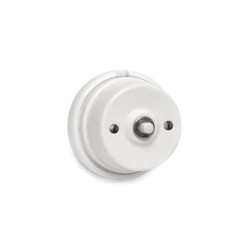 Mecanismo timbre pulsador de superfície de porcelana serie vintage 2a 250v ø80mm blanco