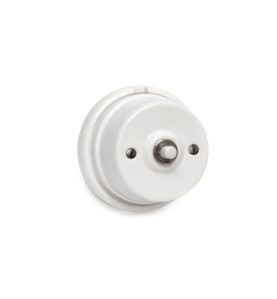Mecanismo timbre pulsador de superfície de porcelana serie vintage 2a 250v ø80mm blanco