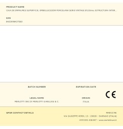 Caja de empalmes superficie, embellecedor porcelana serie vintage ø110mm, estructura interior ø80x40mm blanca