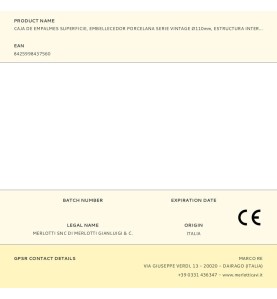 Caja de empalmes superficie, embellecedor porcelana serie vintage ø110mm, estructura interior ø80x40mm blanca