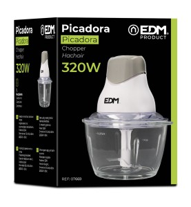 Picadora con recipiente de cristal 320 w