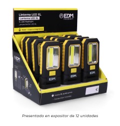 Linterna led cob xl 150 lm + 3 mini led 7 lm, con gancho e iman 3 x aaa (incluidas)