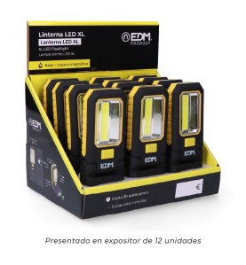 Linterna led cob xl 150 lm + 3 mini led 7 lm, con gancho e iman 3 x aaa (incluidas)