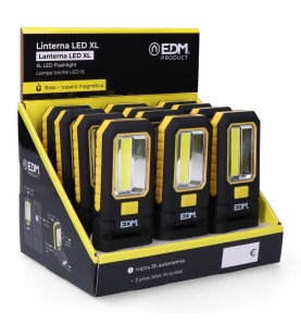 Linterna led cob xl 150 lm + 3 mini led 7 lm, con gancho e iman 3 x aaa (incluidas)