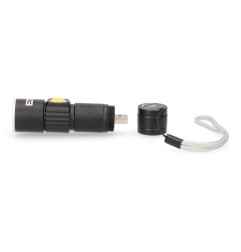 Linterna mini con zoom 1 led 120lm/40lm/ flash 9.000k recargable con usb.
