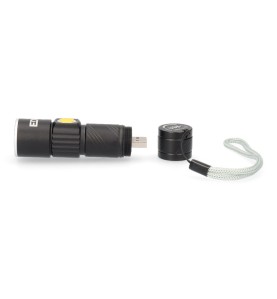 Linterna mini con zoom 1 led 120lm/40lm/ flash 9.000k recargable con usb.