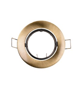 Aro halogeno metálico. oscilante. color oro viejo. ø8,4cm edm