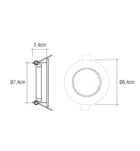 Aro halogeno metálico. oscilante. color oro viejo. ø8,4cm edm