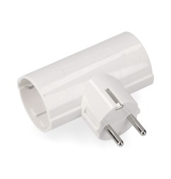 Clavija doble de baquelita tipo f t/tl 16a 250v blanca (envasada)