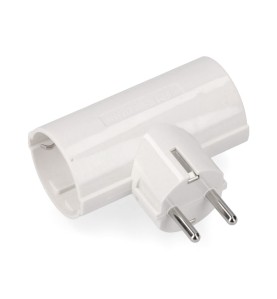 Clavija doble de baquelita tipo f t/tl 16a 250v blanca (envasada)