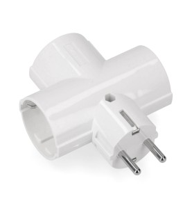 Clavija triple de baquelita tipo f t/tl 16a 250v blanca (envasada)
