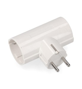 Adaptador doble 2p+t, 16a 250v~ , blanco (retractilado)