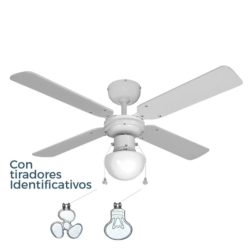 Ventilador de techo modelo caribe. color blanco. potencia: 50 w aspas: ø102 cm edm
